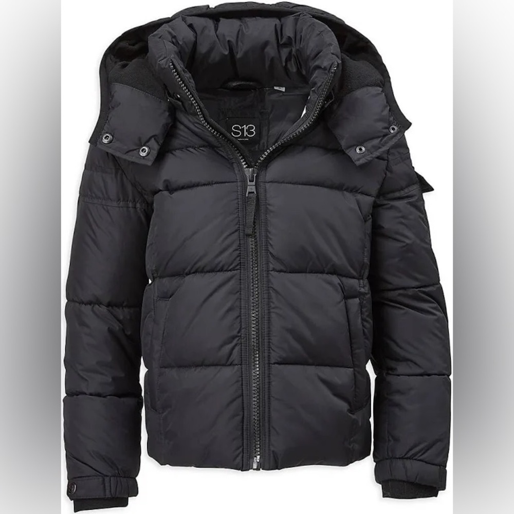 Kids SZ 6 Black Puffer Jacket S13 NWT